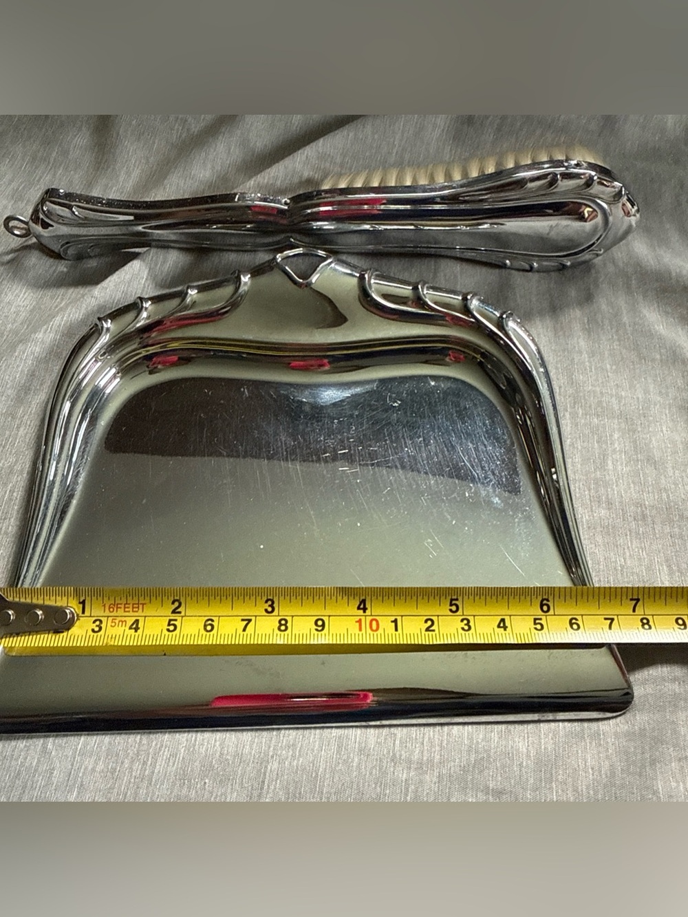 Vintage MCM Alfra Italy Dust And Crumb Table Pan & Brush Set Crome Plated - Picture 14 of 14